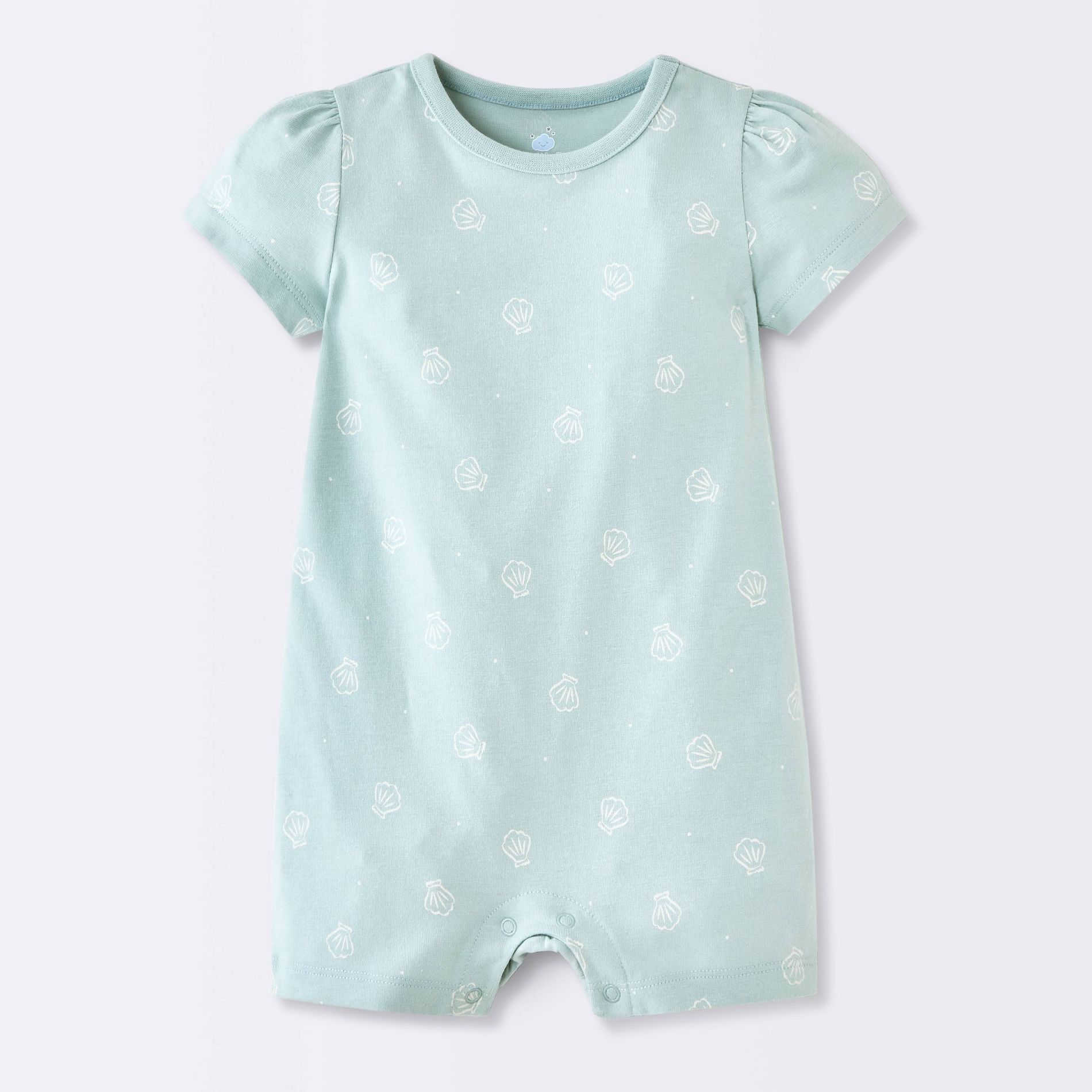 Baby Girls' Shell Short Sleeve Romper - Cloud Island™ Blue