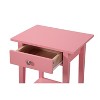 HomeStock Pink Nightstand 28x18x14 Stylish Bedside Table with Cheerful Finish, Compact Drawer Storage and Sleek Contemporary Look - 4 of 4