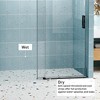 Gulches 55in to 60in W x 76in H Single Sliding Frameless Shower Door in Matte Black Finish with Clear Glass with Soft Close Explosion proof Film 1 Pc - 4 of 4