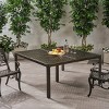 61'' Square Vintage Outdoor Patio Dining Table,Cast Aluminum Backyard Woven Tabletop Dining Table,Heavy Duty Outdoor Dining Table-Coolbibila - 2 of 4