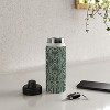 Heather Dutton Flowing Leaves Seafoam 18 oz Water Bottle with Handle Lid - Society6