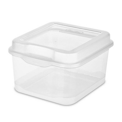 Sterilite Single 48-Quart Clear Hinged Lid Storage Tote Box Container with  Attached Hinged Lids for Home Organization, (12 Pack)