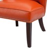 Hilton Concave Back Armless Chair - Tangerine: Faux Leather, Silver Nailhead Trim, High-Density Foam - 4 of 4