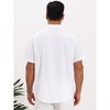 INSPIRE CHIC Men's Henley Solid Color Stand Collar Short Sleeve Linen Shirt - 3 of 4