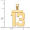 Black Bow Jewelry 14k Yellow Gold, Athletic Collection, Large Polished Number 13 Pendant - 2 of 3