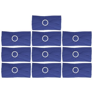 Unique Bargains Chair Sashes Bow 13.78"x5.91" Blue 10 Pcs - 1 of 4