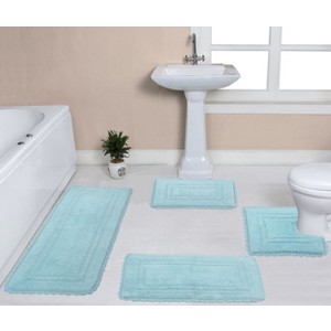 Casual Elegence Collection Cotton Reversible Tufted Set of 4 Bath Rug Set - Home Weavers - 1 of 4