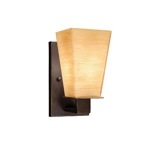 Toltec Lighting Apollo 1 - Light Sconce in  Dark Granite with 5" Square Cayenne Linen Shade - 1 of 1