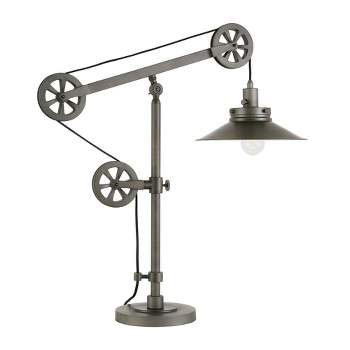 Hampton & Thyme 29" Tall Wide Brim/Pulley System Table Lamp with Metal Shade