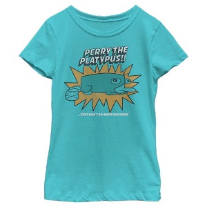 Girl's Phineas & Ferb Phineas and Ferb Perry Doesn't Do Much T-Shirt - 1 of 4