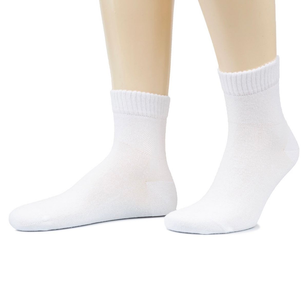 Hugh Ugoli Men's Cotton Diabetic Ankle Socks Wide Fit Seamless Toe Non-Binding, 4 Pairs - thumbnail 5