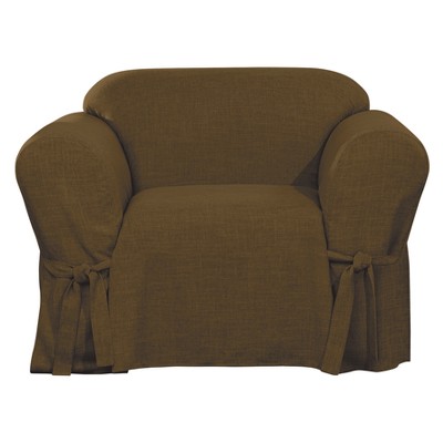 Chocolate Linen Chair Slipcover - Sure Fit