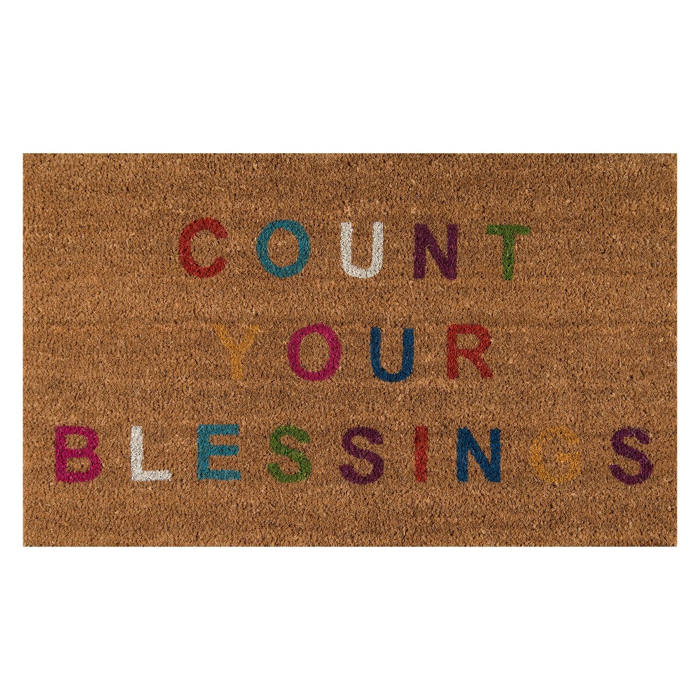 Photos - Doormat 1'6"x2'6" 'Count Your Blessings' Woven Door Mat - Novogratz By Momeni