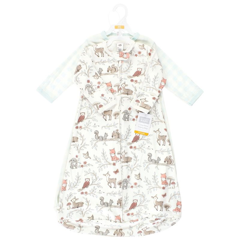 Hudson Baby Infant Girl Cotton Long-Sleeve Wearable Sleeping Bag, Sack, Blanket, Girl Woodland Pals Long Sleeve, 2 of 5