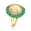 Ross-Simons Ethiopian Opal, 2.10 ct. t.w. Emerald and .70 ct. t.w. White Topaz Ring in 18kt Gold Over Sterling - 3 of 4