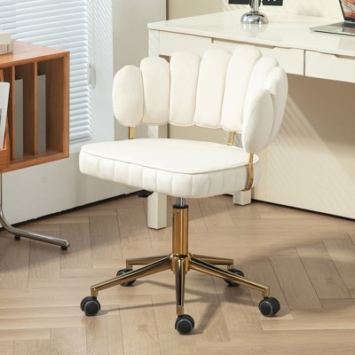 MOONMISS Velvet Home Office Desk Chair, Wheels Swivel Height Adjustable Swivel Task Chair for Home Office