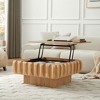 Sapphtopaz Modern Coffee Table with Lift-Top & Hidden Storage Square Sculpted Living Room Table with Solid Wood Frame Coffee Bar for Living Room - 3 of 4