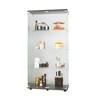 Two-door Glass Display Cabinet 4 Shelves with Door, Floor Standing Curio Bookshelf for Living Room Bedroom Office,  64.7"*31.7"*14.3",Black - 4 of 4