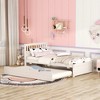 Twin Size Platform Bed With Trundle, Hollow Headboard Platform Bed, Wooden Slats Support, No Box Spring Needed, Easy Assembly - 3 of 4