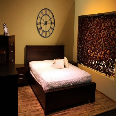 Oversized Bronze Metal Industrial Wall Clock with Cut Out Design