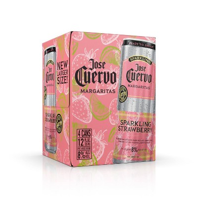 Jose Cuervo Sparkling Strawberry Margarita Cocktail - 4pk/12 fl oz Cans