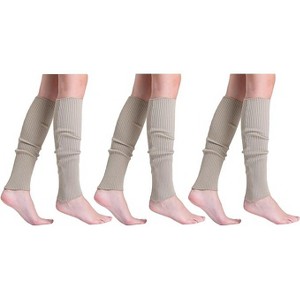 Leg Warmers for Women 3 Pairs Soft Slouchy Retro Knee-High or Scrunched Down Warm and Breathable - 1 of 4