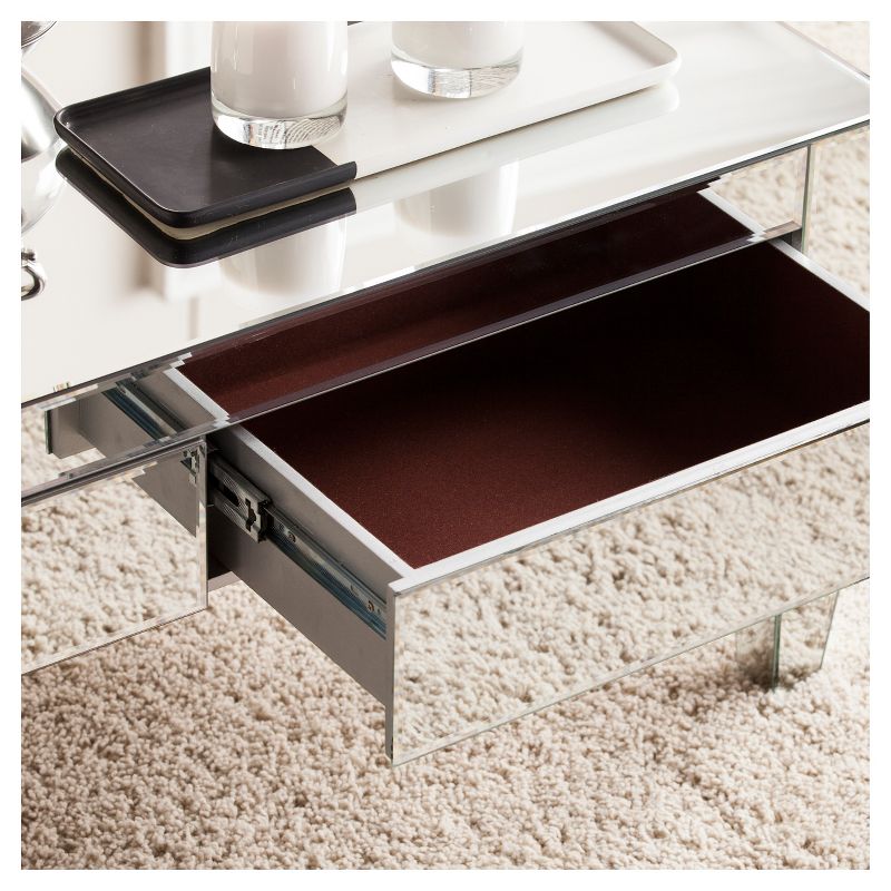 Darla Contemporary Mirrored Rectangular Cocktail Table - Mirrored - Aiden Lane, 4 of 16