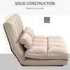 Convertible Floor Sofa Chair, Folding Couch Bed, Guest Chaise Lounge with 2 Pillows, Adjustable Backrest and Headrest, 40.25inL, Beige - 2 of 4