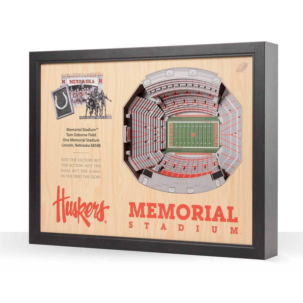 Photos - Coffee Table NCAA Nebraska Cornhuskers 25-Layer StadiumViews 3D Wall Art