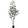 Acekool 5FT Artificial Olive Tree, Realistic Indoor Potted Plant with Natural Wood Trunk, Faux Greenery for Home & Office - 3 of 4