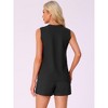 INSPIRE CHIC Women's Waffle Knit Crew Neck Sleeveless Tank Top with Shorts Lounge Sets - 4 of 4