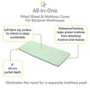 BreathableBaby All-in-One Fitted Sheet & Waterproof Cover, For 33" x 15" Bassinet Mattress (2-Pack), Mint Green - 3 of 4