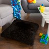 Hastings Home Oversized Luxury Square Plush Floor or Throw Pillow with Faux Fur for Bedroom, Living Room, or Dorm - Black - 4 of 4