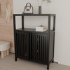 Rbied 24.5 in. W x 10.7 in. D x 32.1 in. H Bamboo Storage Cabinet Linen Cabinet for Bathroom Living Room Kitchen Study Porch - 4 of 4