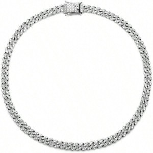 Link Chain for Women, 8mm/13mm Diamond Iced Out Necklace, Hip Hop Gift - 1 of 4