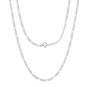 Steeltime 24" Italiansterling silver figaro chain necklace - 1 of 3