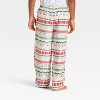 Toddler "Let it Snow" Fair Isle Microfleece Holiday Matching Family Pajama Pants - Wondershop™ Cream - 3 of 4