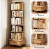 360° Display Round Spinning Bookshelf with Wheels and Drawer, Space-Saving, Small Space Rotating Bookshelf Tower - 2 of 4
