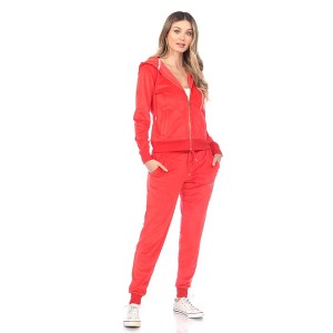 Rhinestone 2 Piece Velour Tracksuit Set - White Mark - 1 of 4