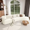 125" Living Spaces Cloud Couch Sectional Compression Sofa Curved Chaise Lounge Sofa with 3 Pillows,Large Sectional Couch - Koiai - 3 of 4