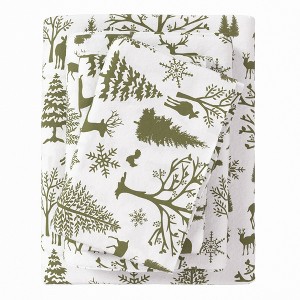 100% Cotton Lodge Print Flannel Sheet Set - Great Bay Home - 1 of 4