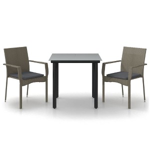 vidaXL Garden Dining Set Black and Grey - 1 of 4
