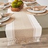 Design Imports  Ribbed Dobby Stripe Table Runner, Stone Brown, 13X108" - 3 of 4