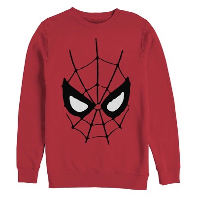 Men's Marvel: Spider-Man Mask Outline  Sweatshirt - Red - Small