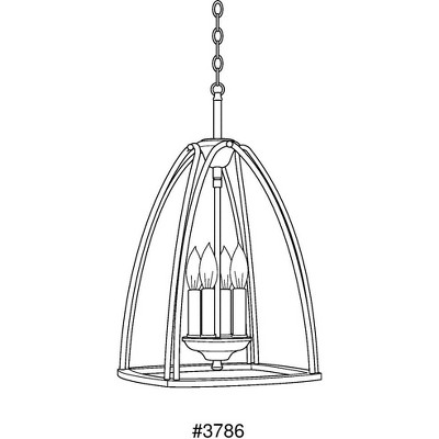 Brushed Nickel Four-Light Farmhouse Foyer Pendant