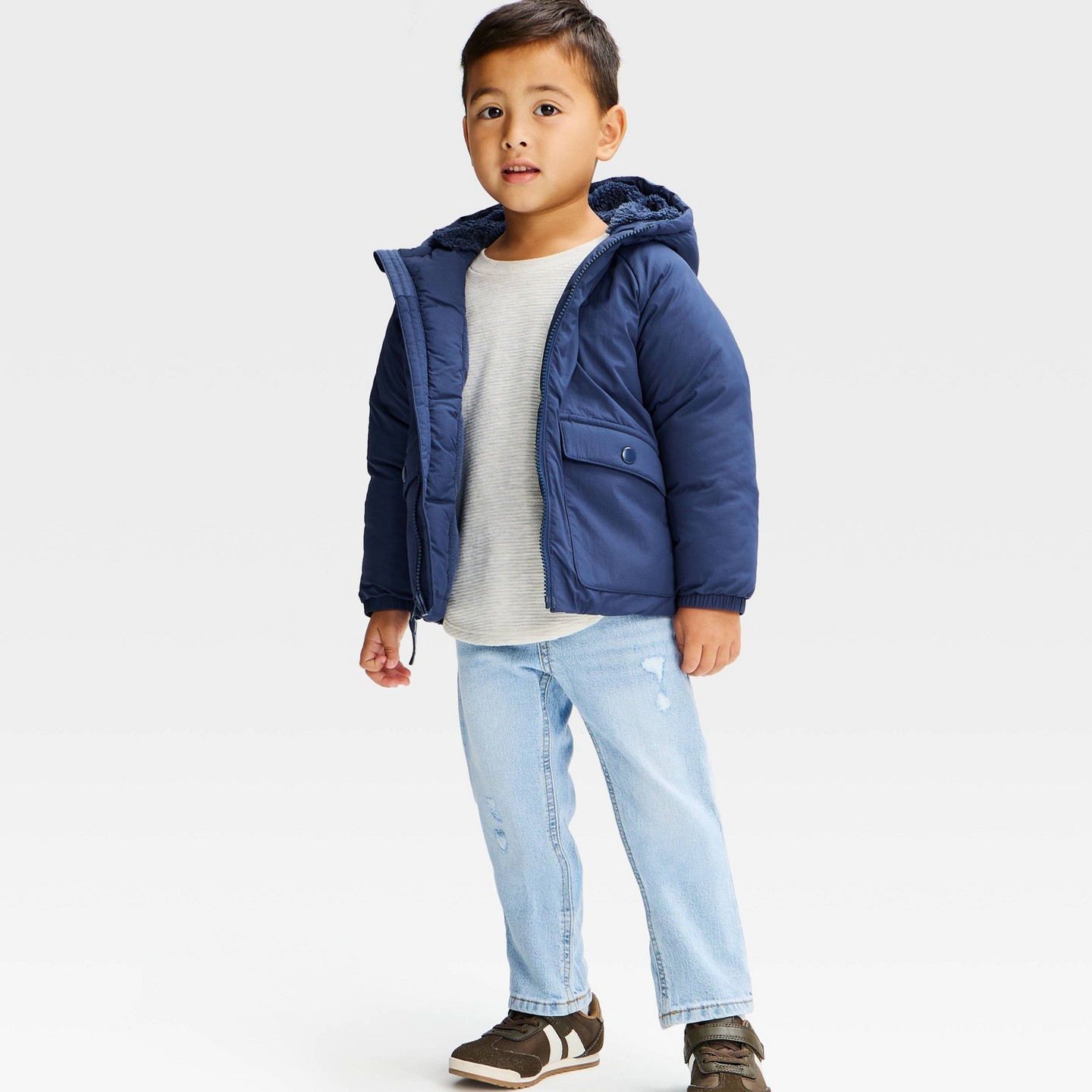 Куртка Cat & Jack Crinkle Heavy Weight Jacket для мальчиков-малышей, цвет: Синий — фото 1