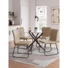 Signature Design by Ashley Pharwynn Modern Dining Chairs, Faux Leather Upholstered Set of 4, Gunmetal Frame, Toast - 4 of 4