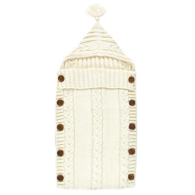 Hudson Baby Unisex Baby Knitted Baby Lounge Stroller Wrap Sack, Cream, One Size