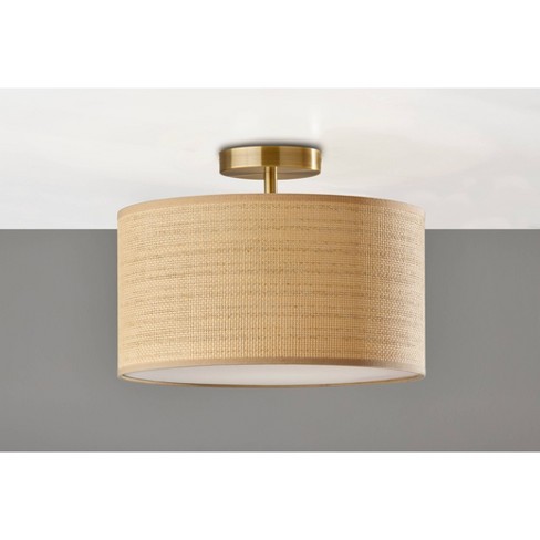 Harvest Flush Mount Antique Brass - Adesso: ETL Listed, 1-Light, Drum Shade, No Assembly Required - image 1 of 2