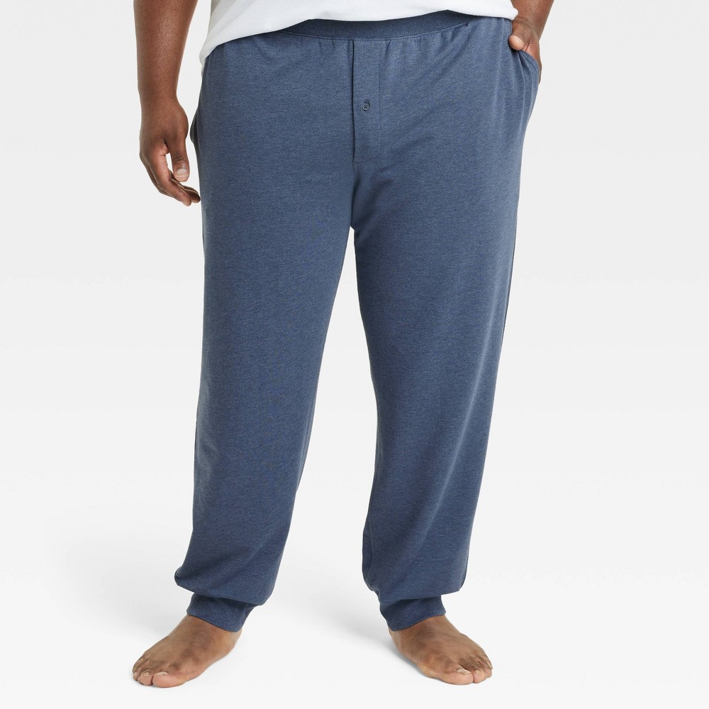Men's Big & Tall Cotton Modal Knit Jogger Pajama Pants - Goodfellow & Co™ Heathered Navy Blue 4XLT -  88272713